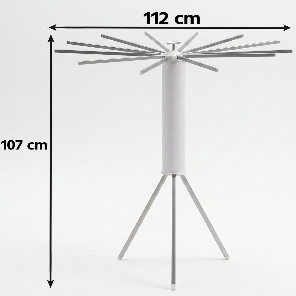 Space saving folding drying rack with multiple hanging arms