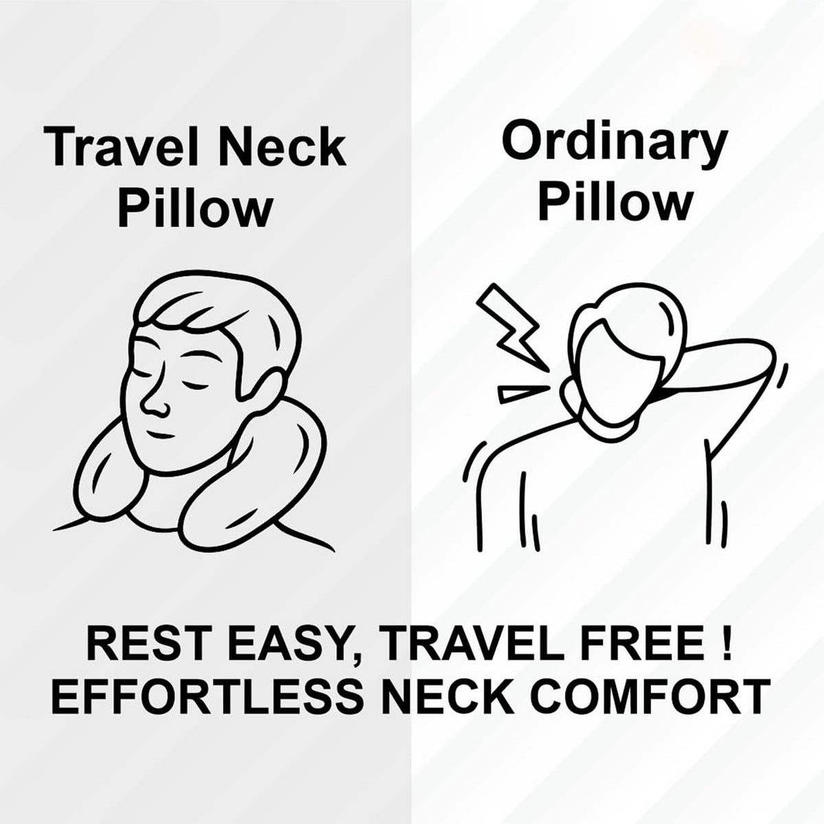 Travel neck cushion with adjustable strap for a snug fit