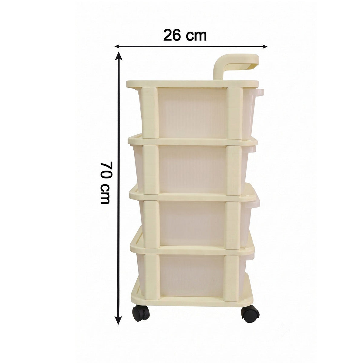 Space saving rolling organizer cart for tidy storage